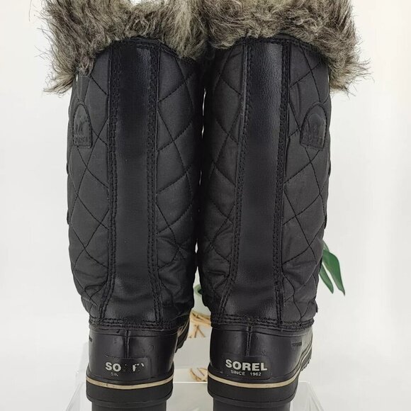 Sorel Women's Tofino II Black Waterproof Faux Fur Winter Snow Boots Size 8.5 US - Picture 4 of 12